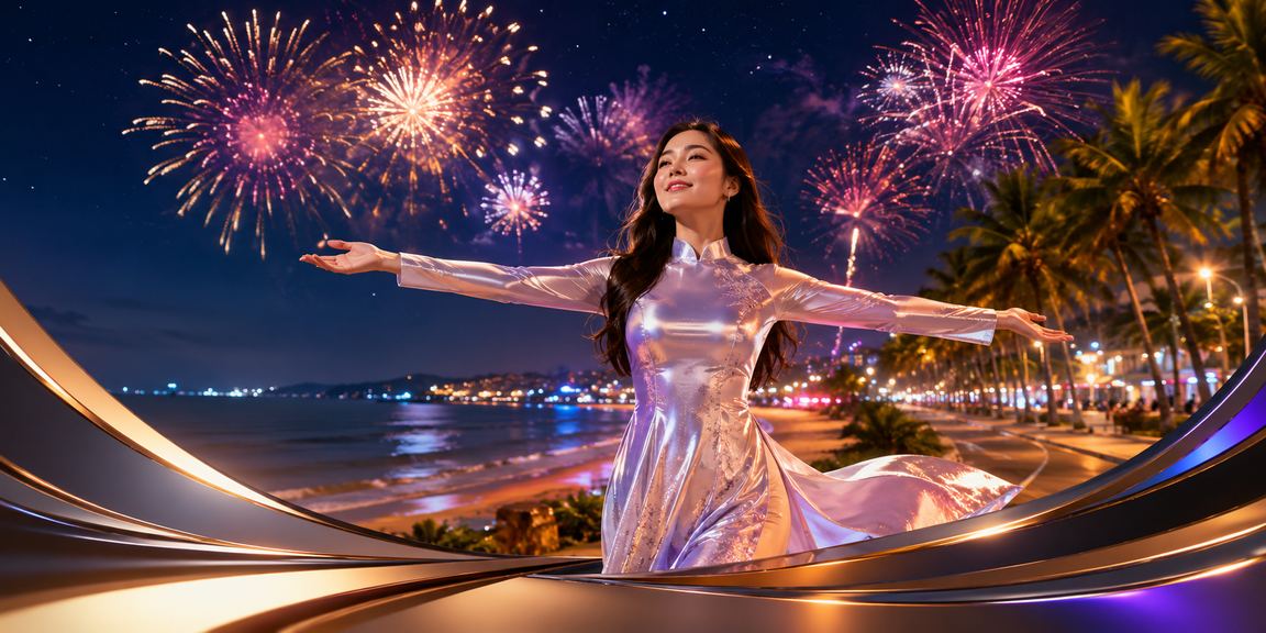 Không khí giải trí casino sôi động tại Phan Thiết với trang phục áo dài truyền thống Việt Nam